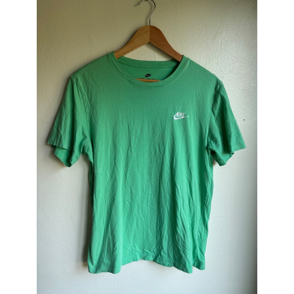 Nike Mens Green Short Sleeve Embroidered Futura Logo Cotton T-Shirt Size M